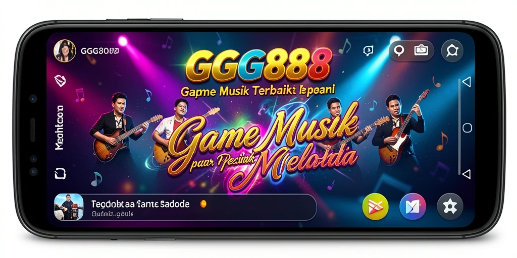 Screenshot GGG888 menampilkan gameplay seru dengan irama musik.