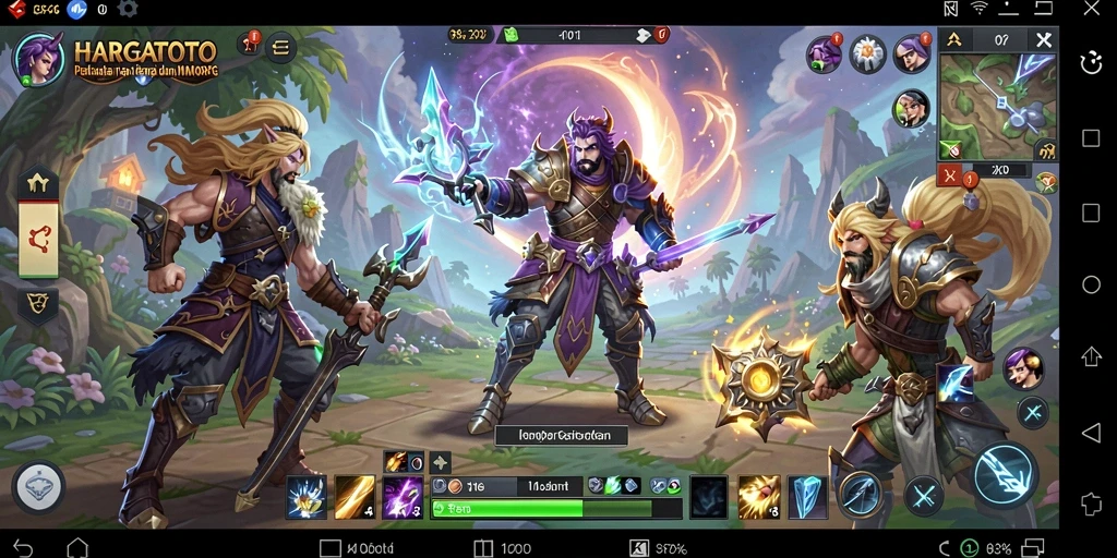 Screenshot HARGATOTO menampilkan pertarungan epik di dunia MMORPG.