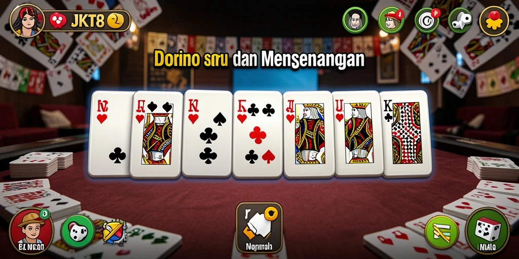Screenshot game JKT8 menampilkan pertandingan seru Domino.
