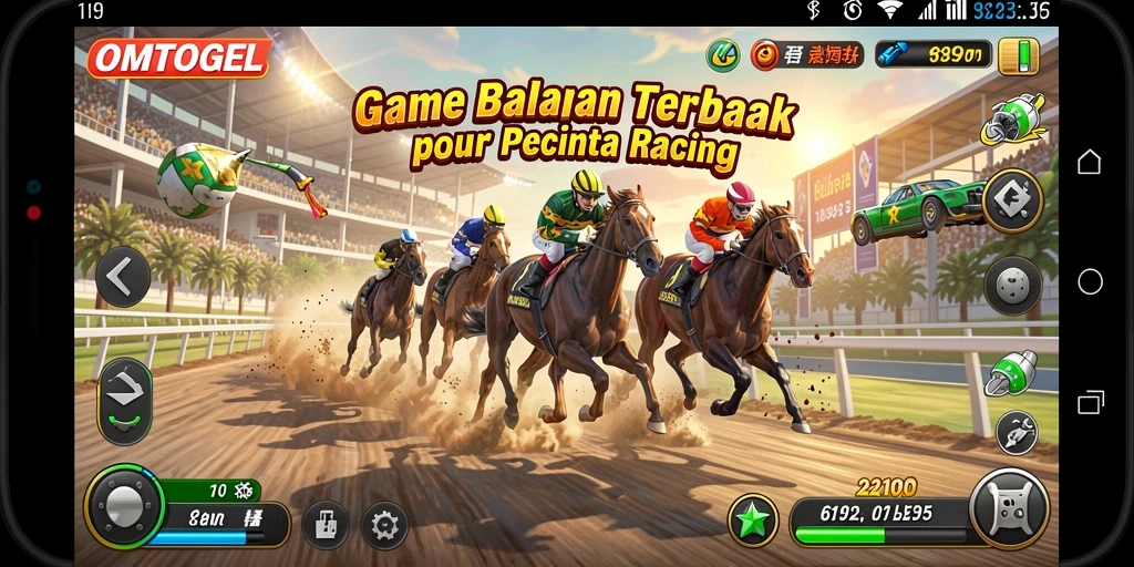 Tampilan gameplay balapan menegangkan di OMTOGEL.